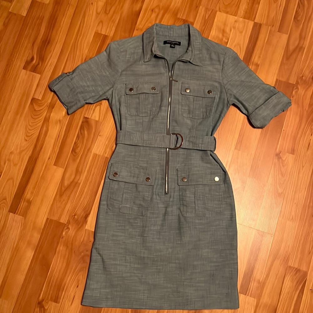 Denim below knee dress